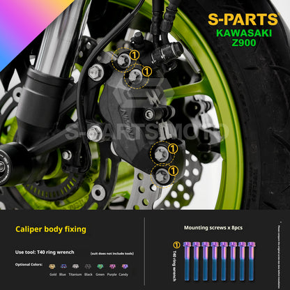 SPARTS TC4 Titanium Bolt Kit for Kawasaki Z900 2021 | Motorcycle Titanium Bolt Upgrade