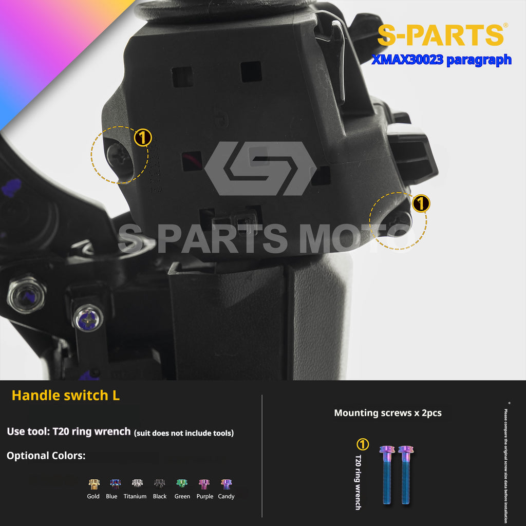 SPARTS Titanium Bolt Set for 2023 XMAX300 – Yamaha Motorcycle Custom Upgrade– Custom Candy Color - 1/2