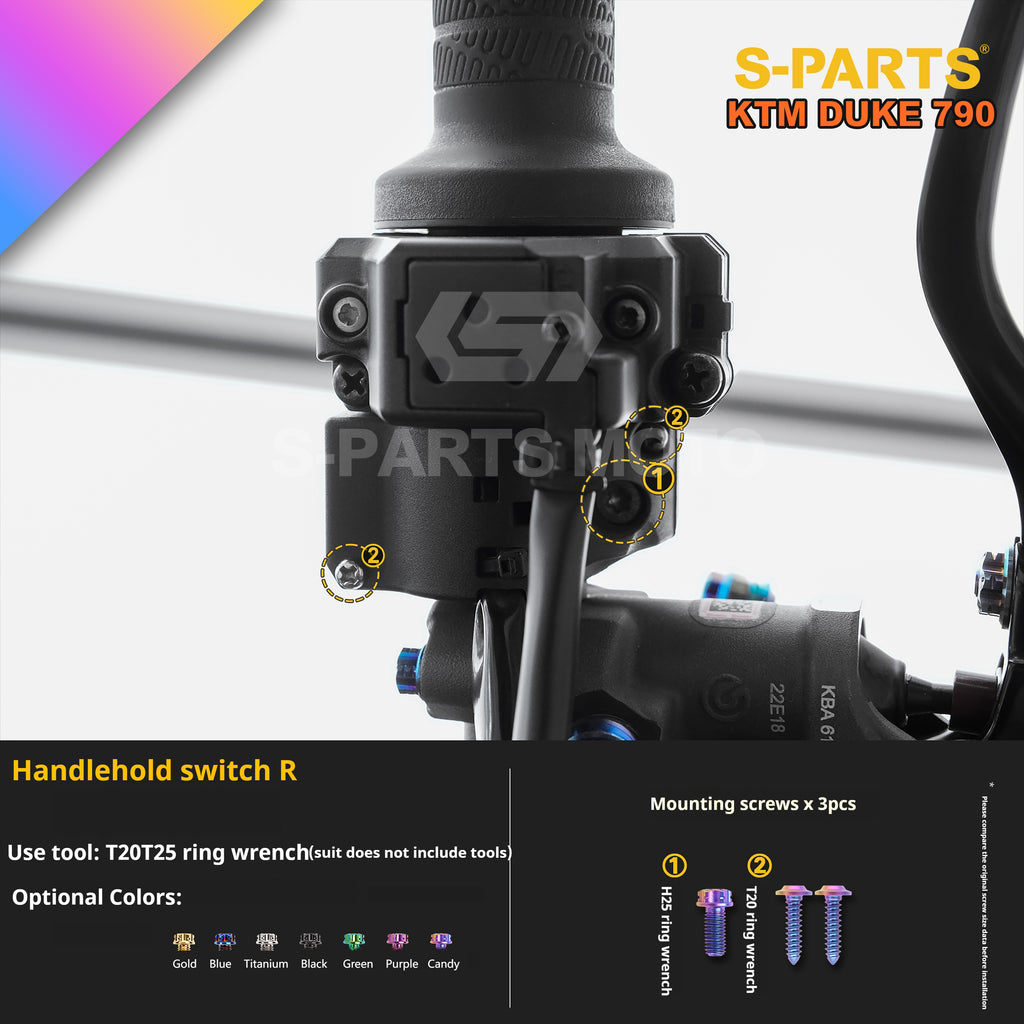 SPARTS Candy Color Titanium Bolt Kit for KTM DUKE 790 Disc Upgrade- Candy color