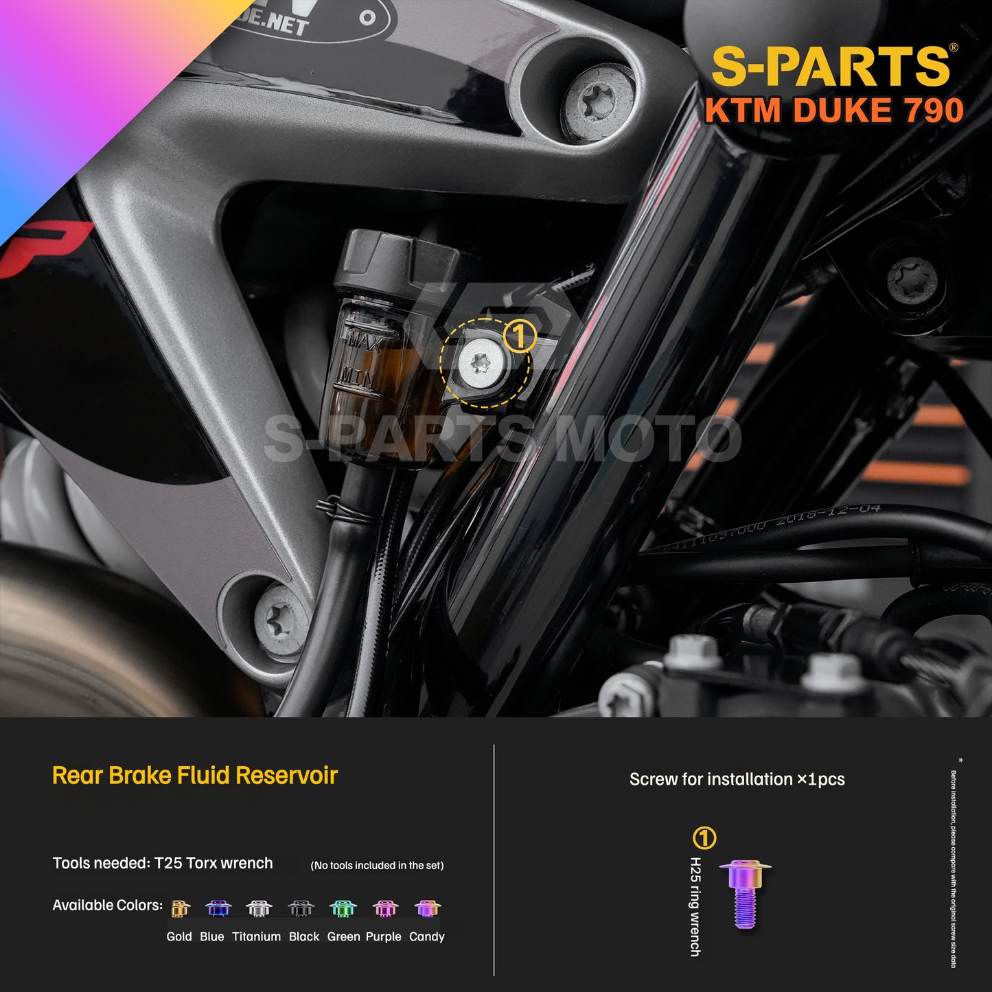 S-parts Titanium Styling & Bodywork Fairing Bolt Kit for KTM DUKE 790 | Premium Grade 5 Accessories