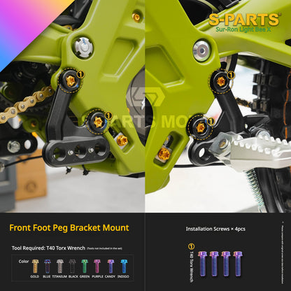 S-PARTS TC4 Titanium Full Bolt Kit for Sur-Ron Light Bee X (2025 Model)