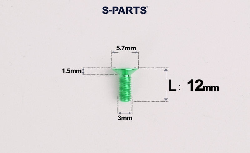 SPARTS Series M3 L6-30 Countersunk Titanium Bolt