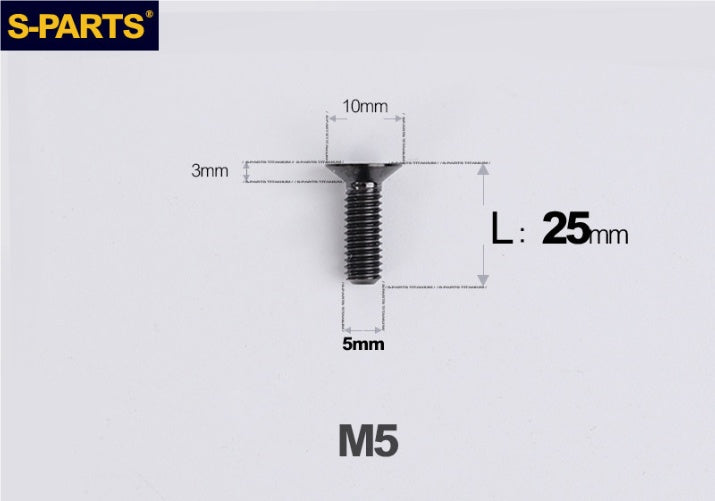 SPARTS M5 Countersunk Titanium Bolt | TC4 Flat Head Motorcycle Fastener