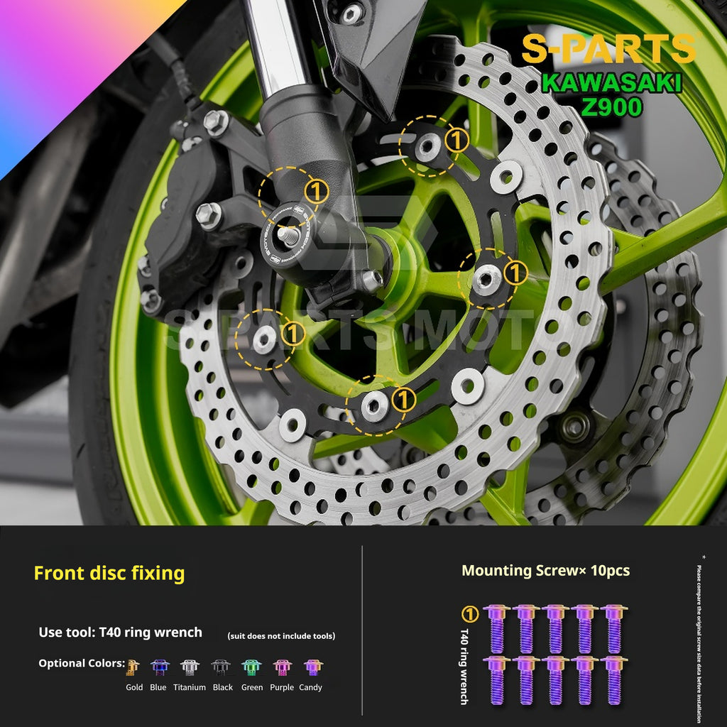 SPARTS Titanium Bolt Kit for Kawasaki Z900 2021 – ustom Candy Color & CNC Titanium Upgrade Kit - 1/2