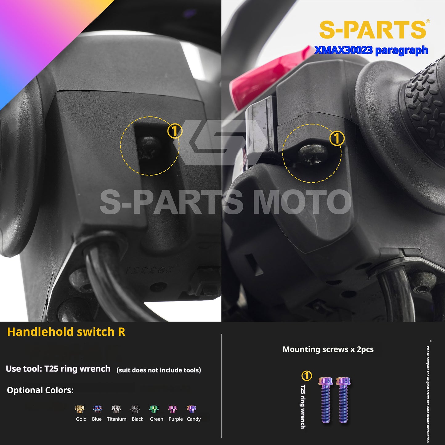 SPARTS 2023 XMAX300 Yamaha Motorcycle Modified Titanium Alloy Bolts Candy color
