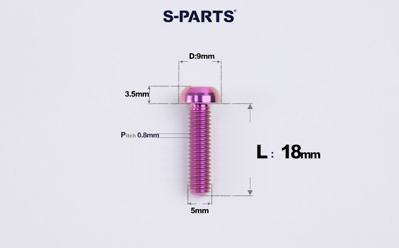 SPARTS M5 Titanium Bolt A2 Dome Head | Ultra-Light TC4 Bike Brake Caliper Bolt