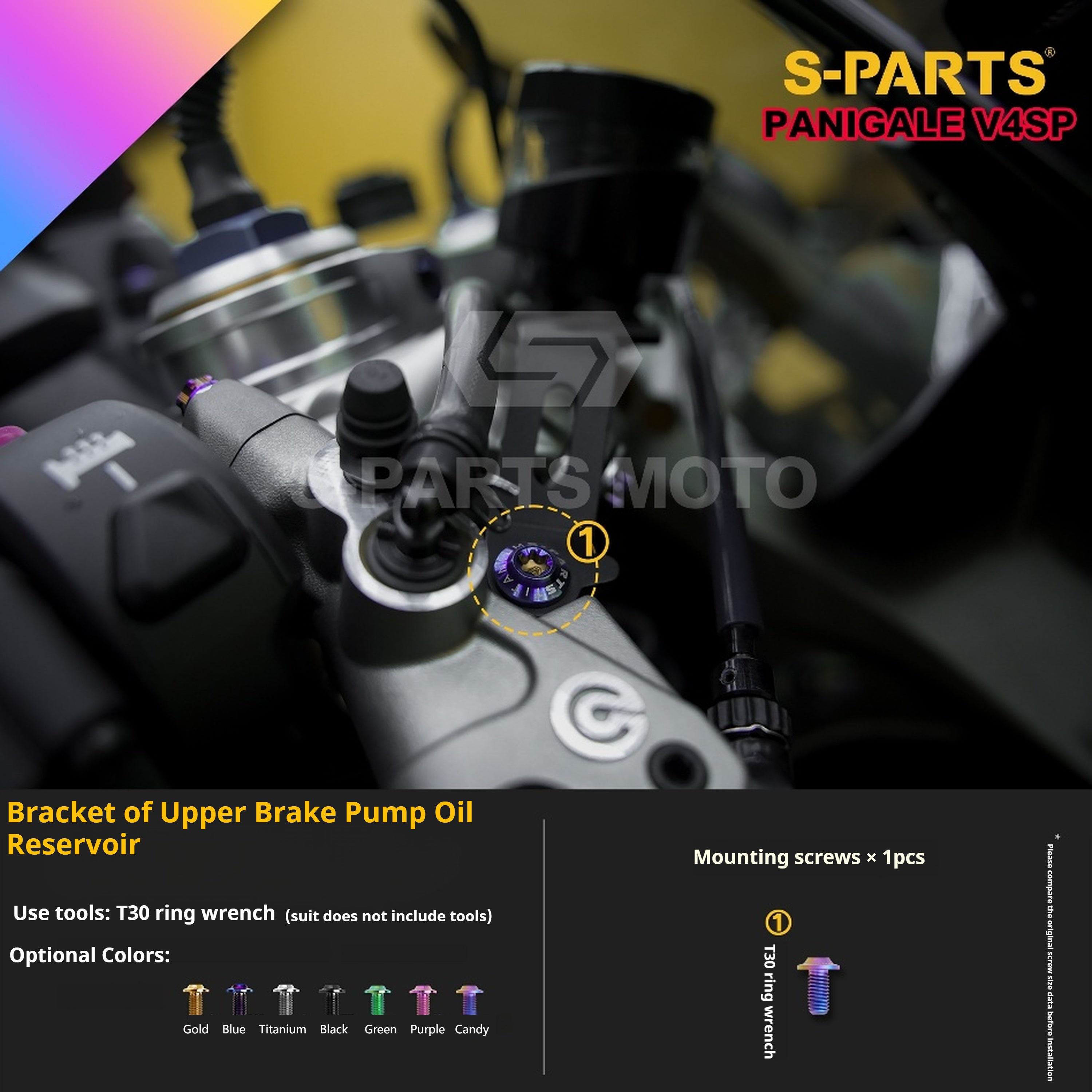 SPARTS Ducati Panigale V4SP Motorcycle TC4 Titanium Alloy Bolt Kit – Candy Color Edition