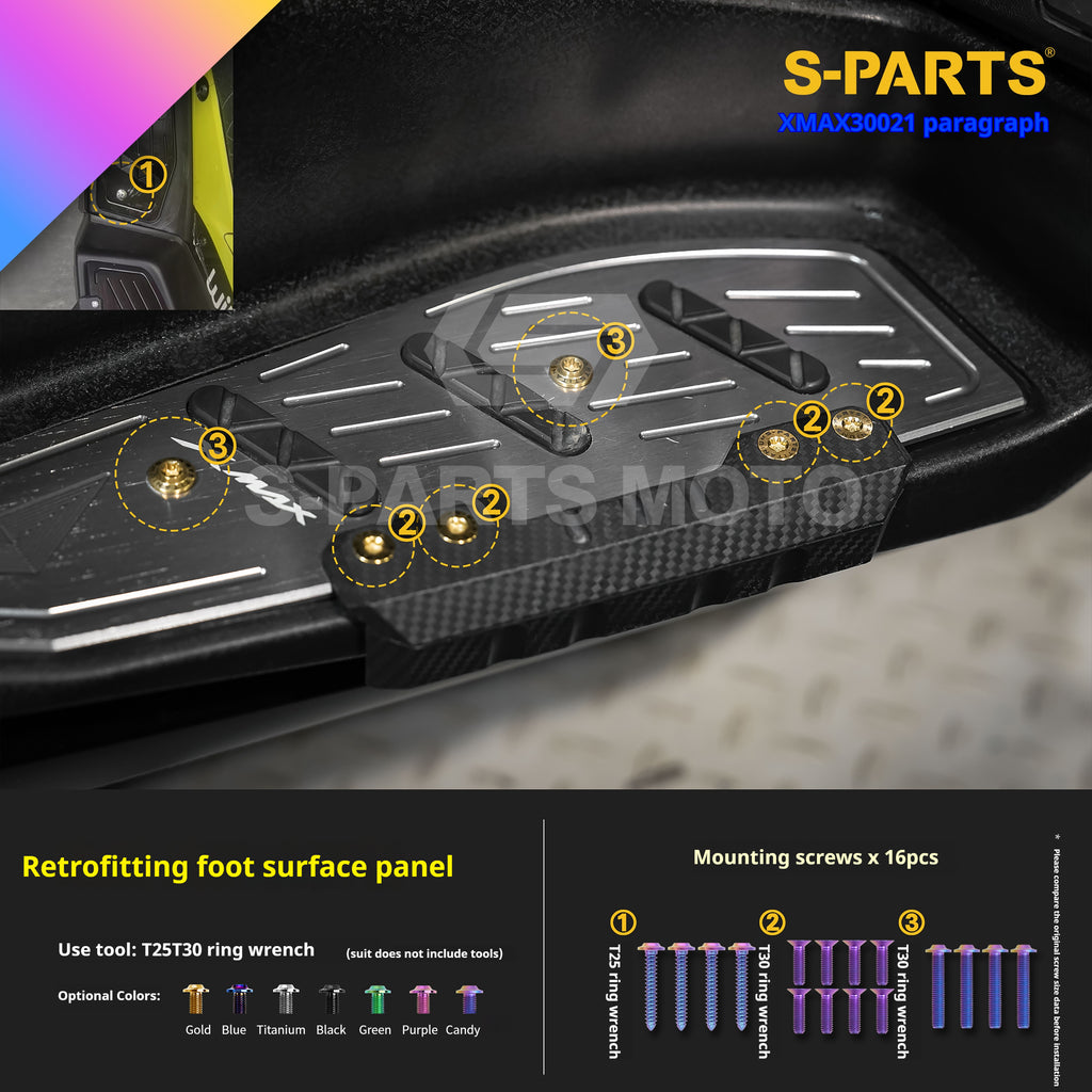 SPARTS Titanium Screw Set for Yamaha XMAX 300 2021 – Custom Candy Color & CNC Titanium Upgrade Kit