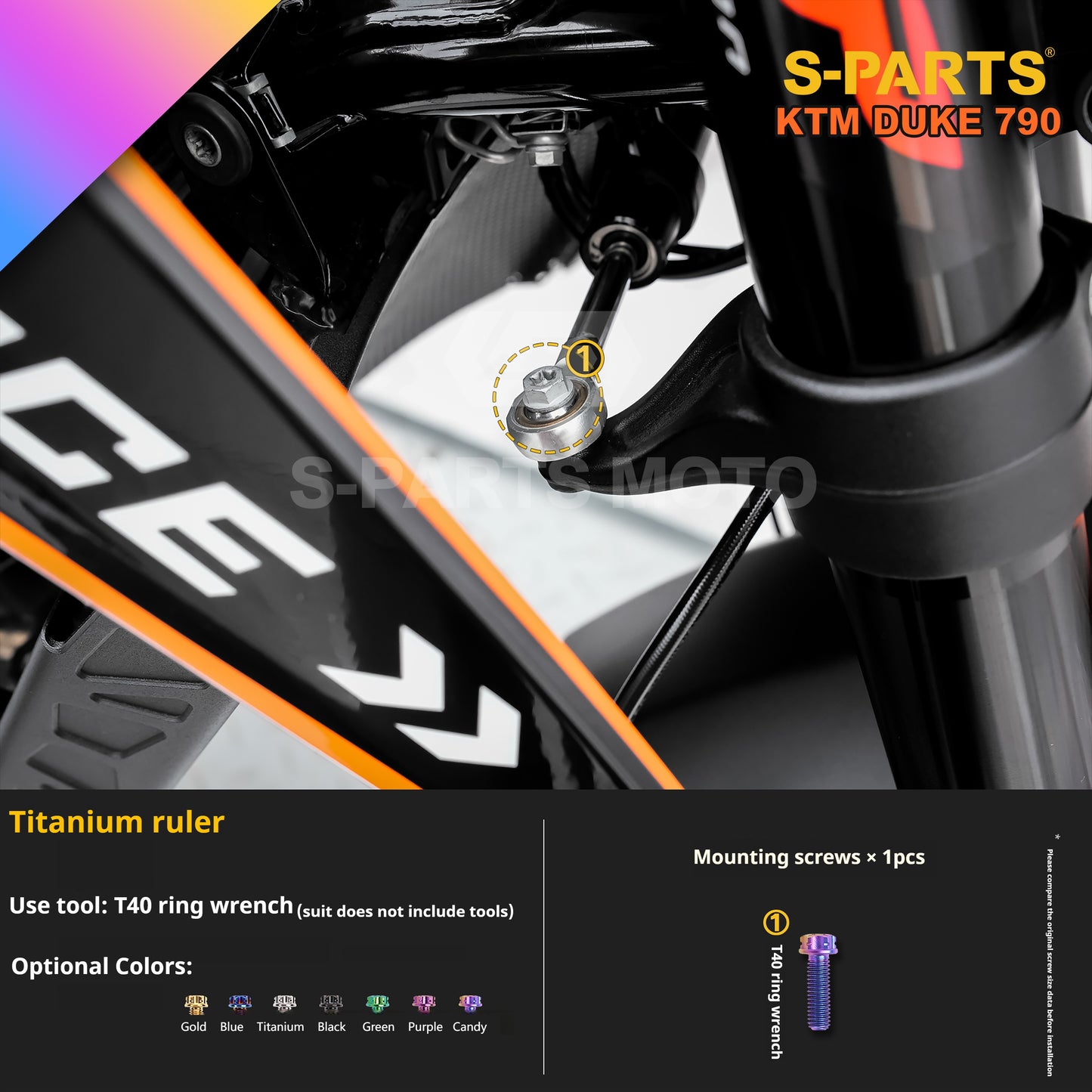 SPARTS TC4 Titanium Bolt Kit Compatible with KTM DUKE 790 – Full Motorcycle Fastener Upgrade