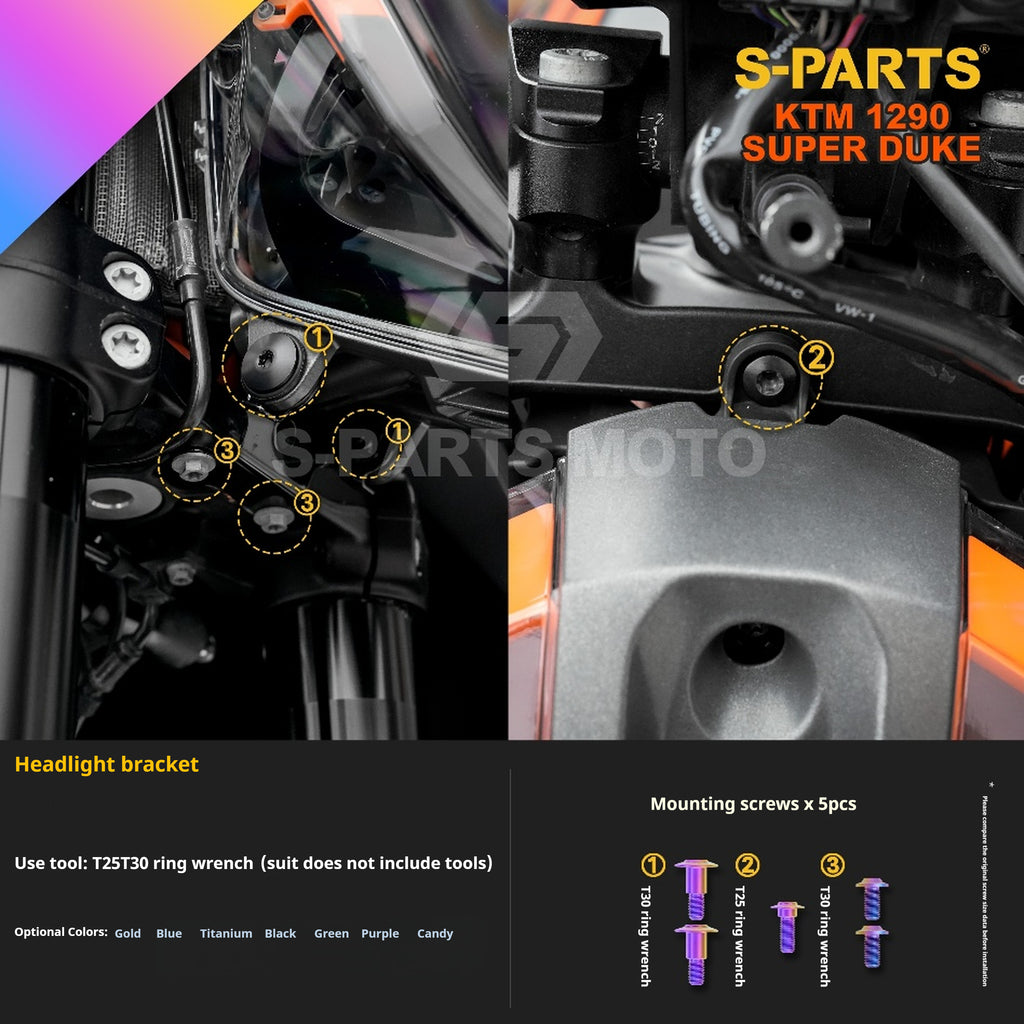 SPARTS KTM Super Duke 1290 · Full TC4 Titanium Bolt Kit｜Motorcycle Upgrade Set