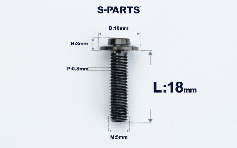 SPARTS A3 Countersunk Head M5 D10 Titanium Bolt TC4 Motorcycle & E-Bike Custom Fastener