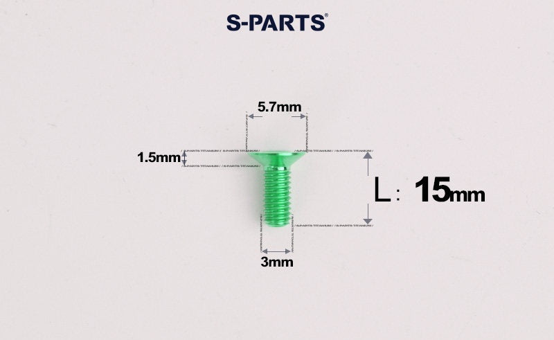 SPARTS Series M3 L6-30 Countersunk Titanium Bolt