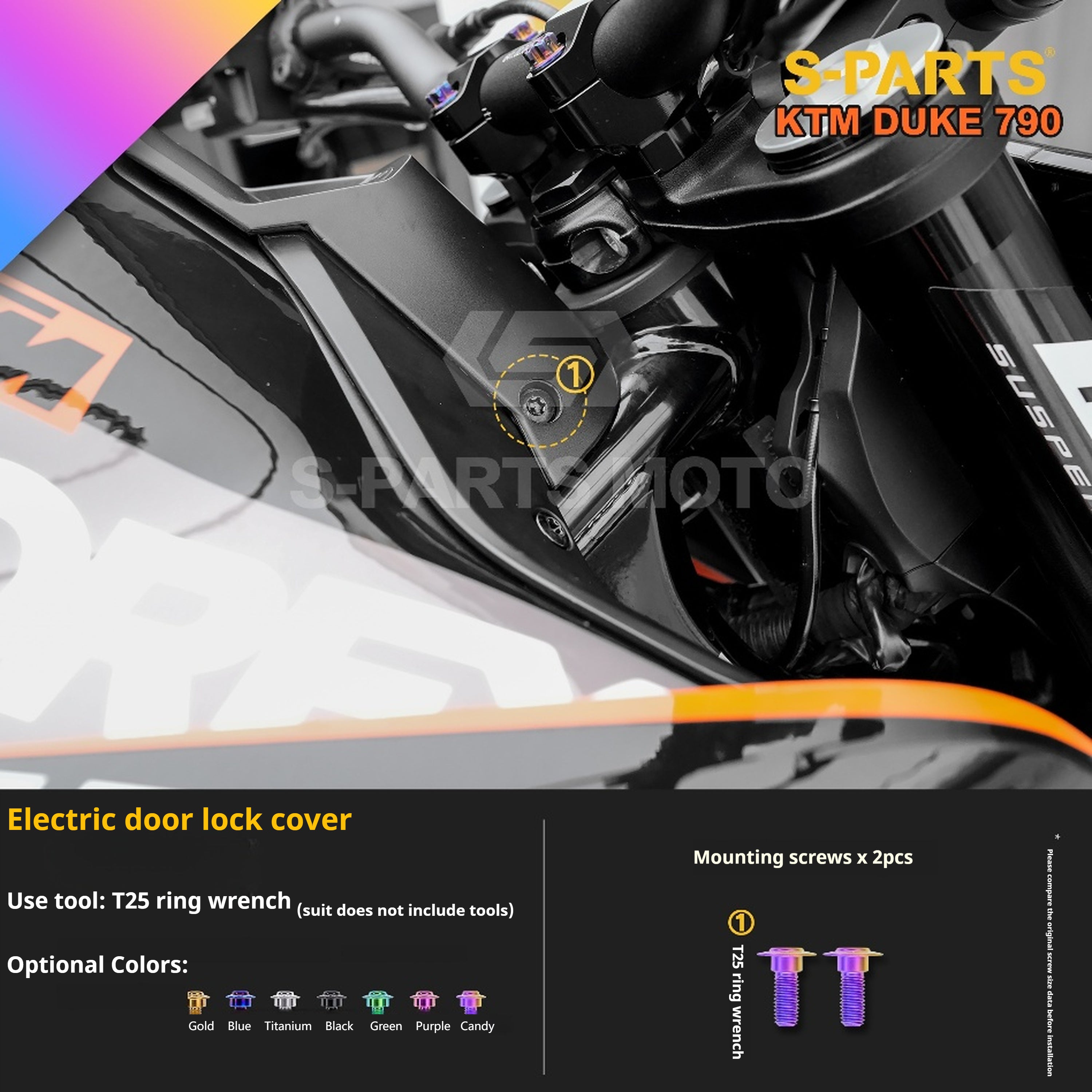 SPARTS Candy Color Titanium Bolt Kit for KTM DUKE 790 Disc Upgrade- Candy color