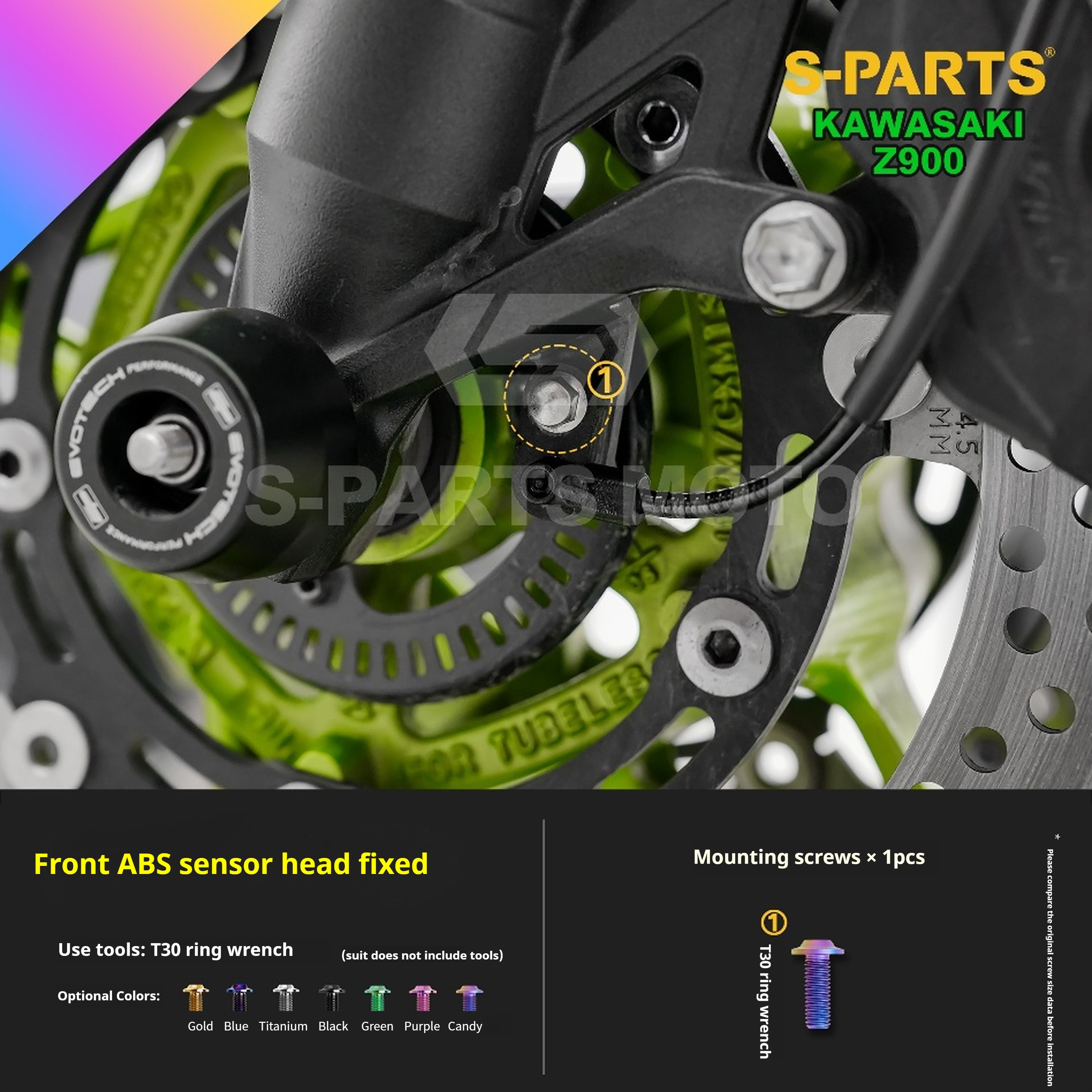 SPARTS Titanium Bolt Kit for Kawasaki Z900 2021 – ustom Candy Color & CNC Titanium Upgrade Kit - 1/2