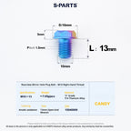 S-PARTS TC4 Titanium Mirror Plug Bolt M8 M10 RH/LH for Motorcycle