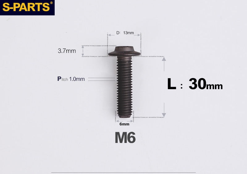 SPARTS A3 Button Head M6 D13 Titanium Bolt for Motorcycle & Bicycle Modification
