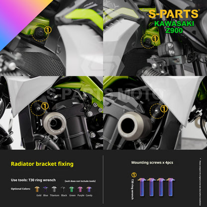 SPARTS TC4 Titanium Bolt Kit for Kawasaki Z900 2021 | Motorcycle Titanium Bolt Upgrade