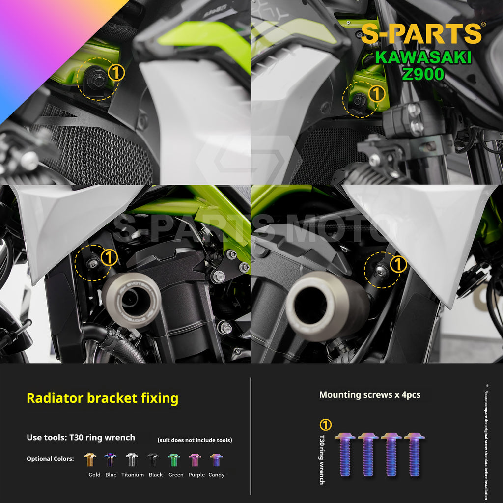 SPARTS Titanium Bolt Kit for Kawasaki Z900 2021 – ustom Candy Color & CNC Titanium Upgrade Kit - 1/2