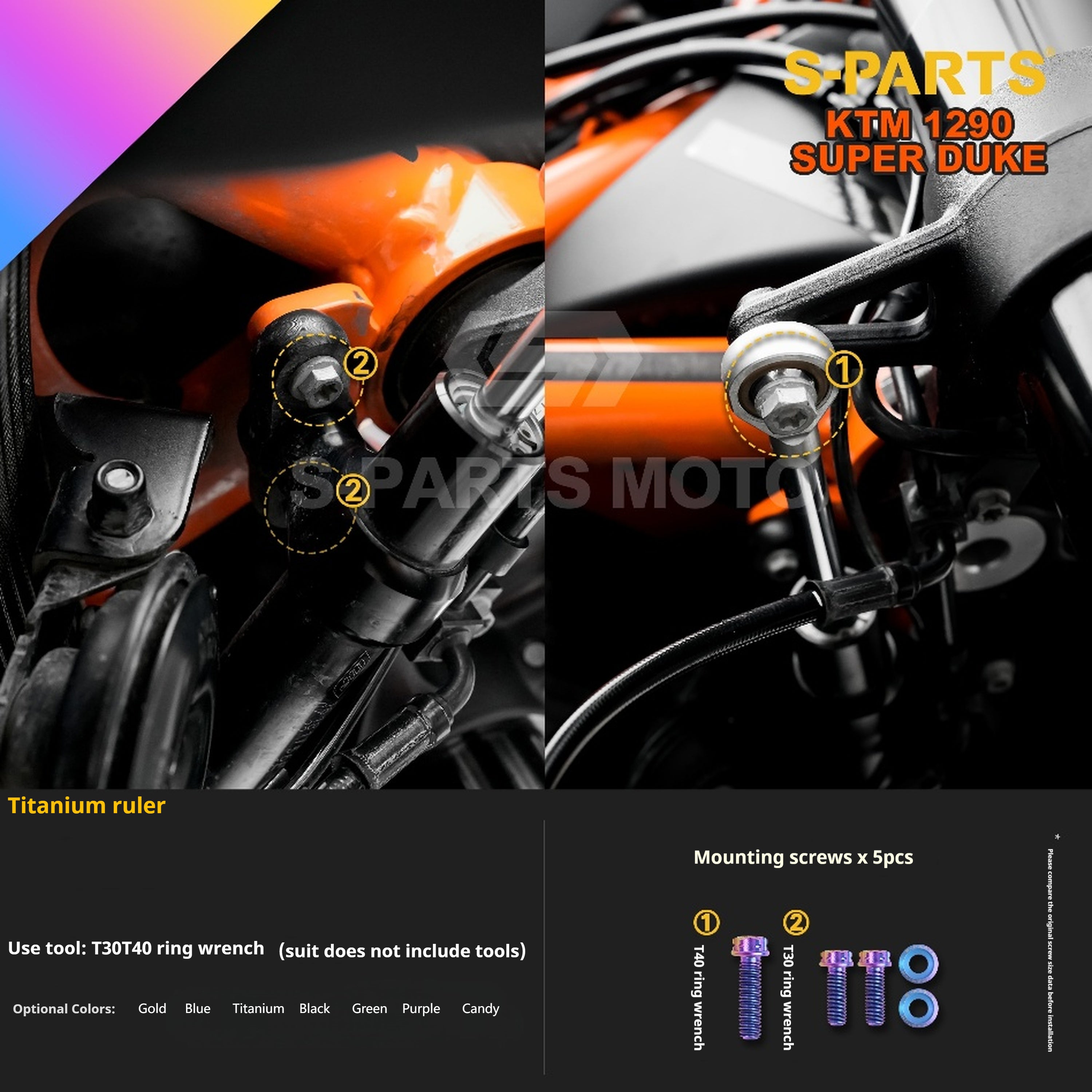 SPARTS KTM Super Duke 1290 · Full TC4 Titanium Bolt Kit｜Motorcycle Upgrade Set