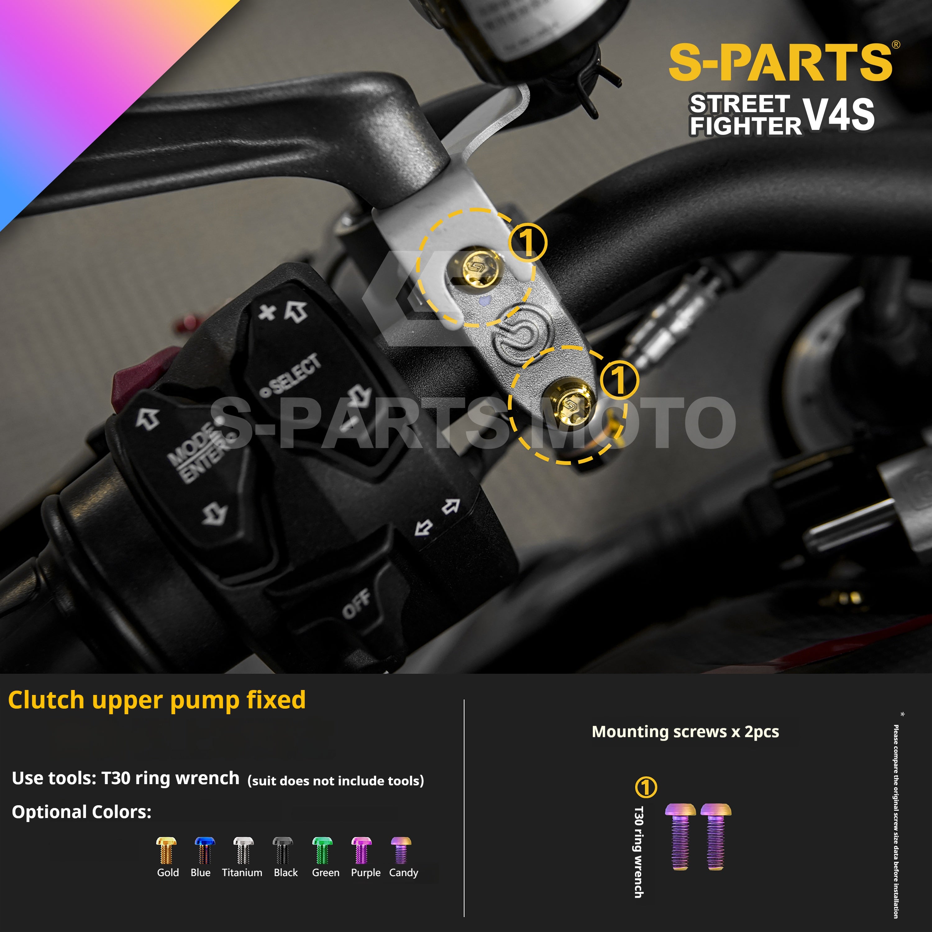 SPARTS Titanium Bolt Kit for Ducati Streetfighter V4S