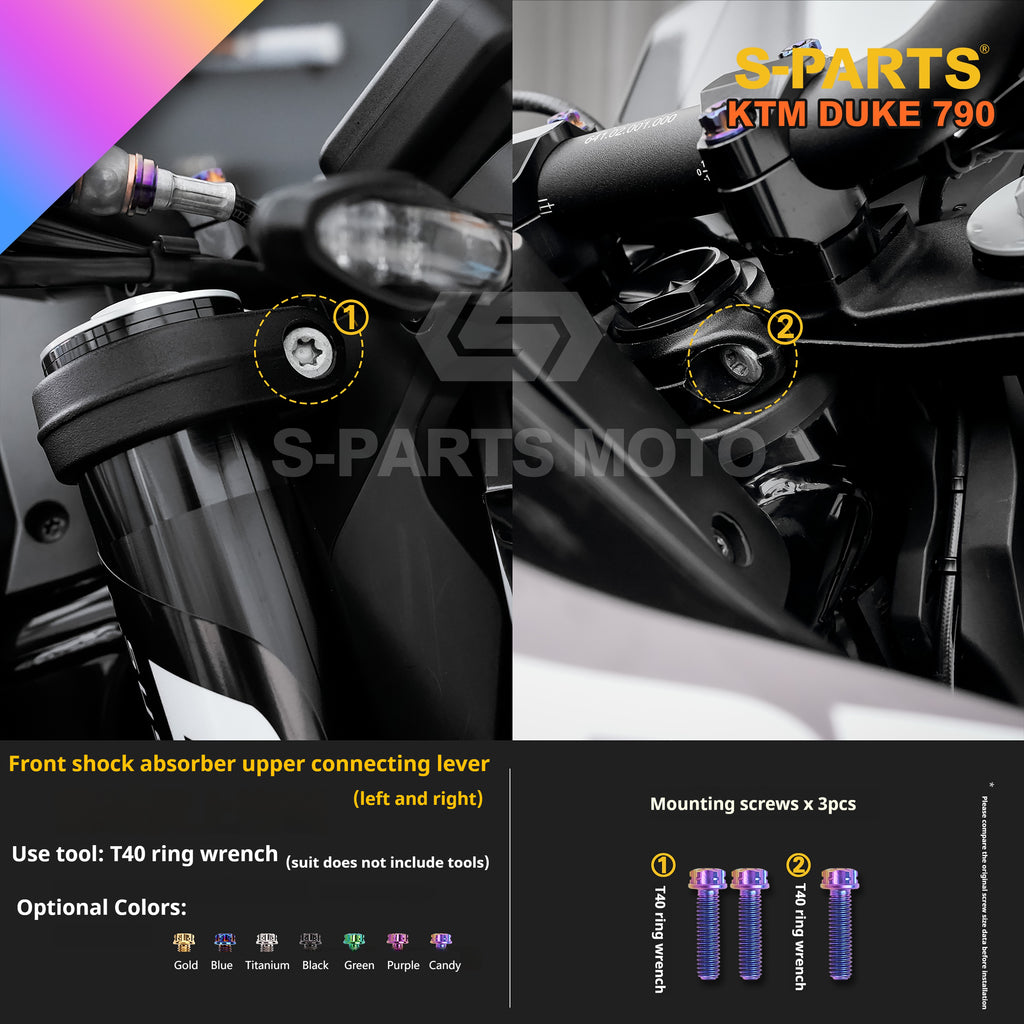 SPARTS TC4 Titanium Bolt Kit Compatible with KTM DUKE 790 – Full Motorcycle Fastener Upgrade