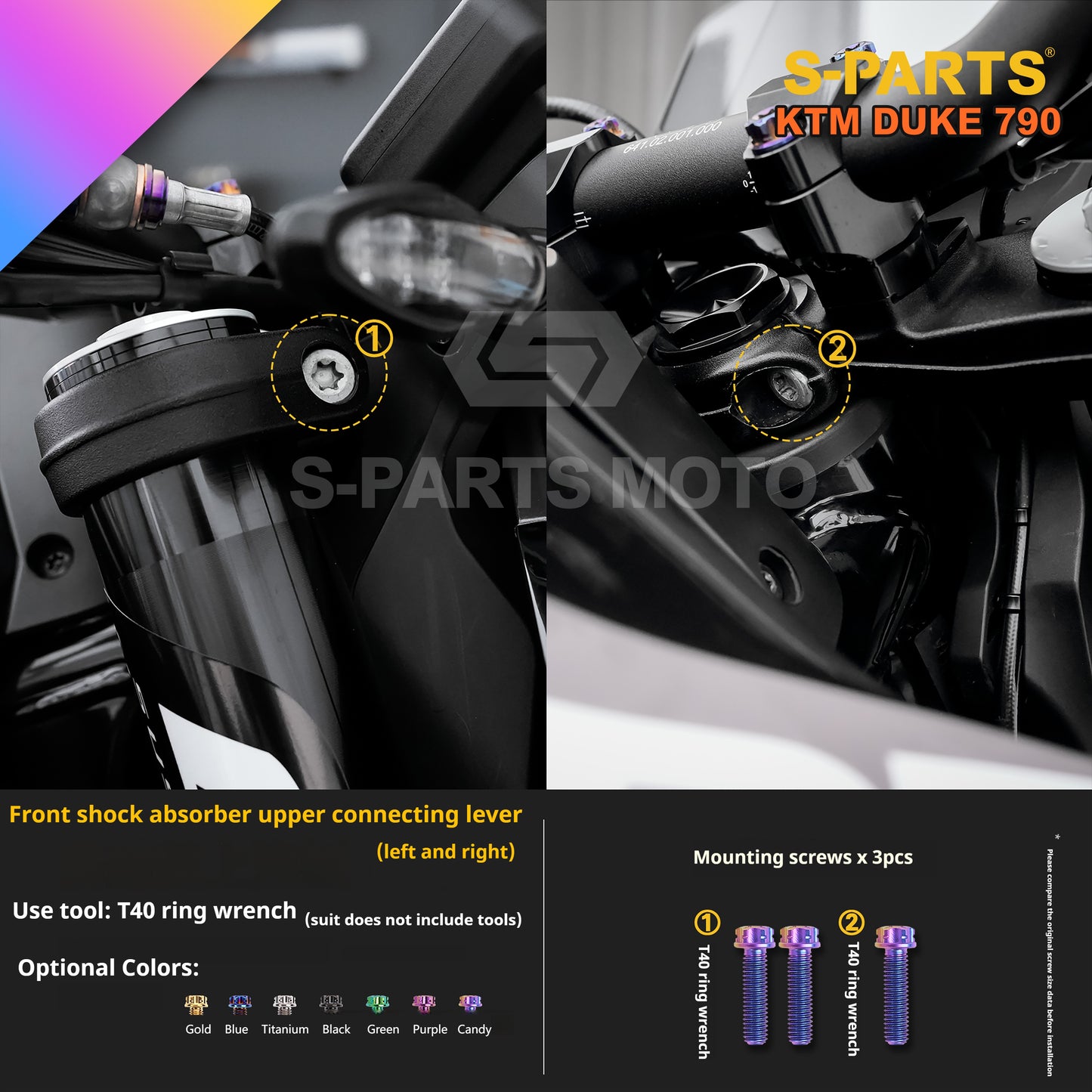 SPARTS TC4 Titanium Bolt Kit Compatible with KTM DUKE 790 – Full Motorcycle Fastener Upgrade