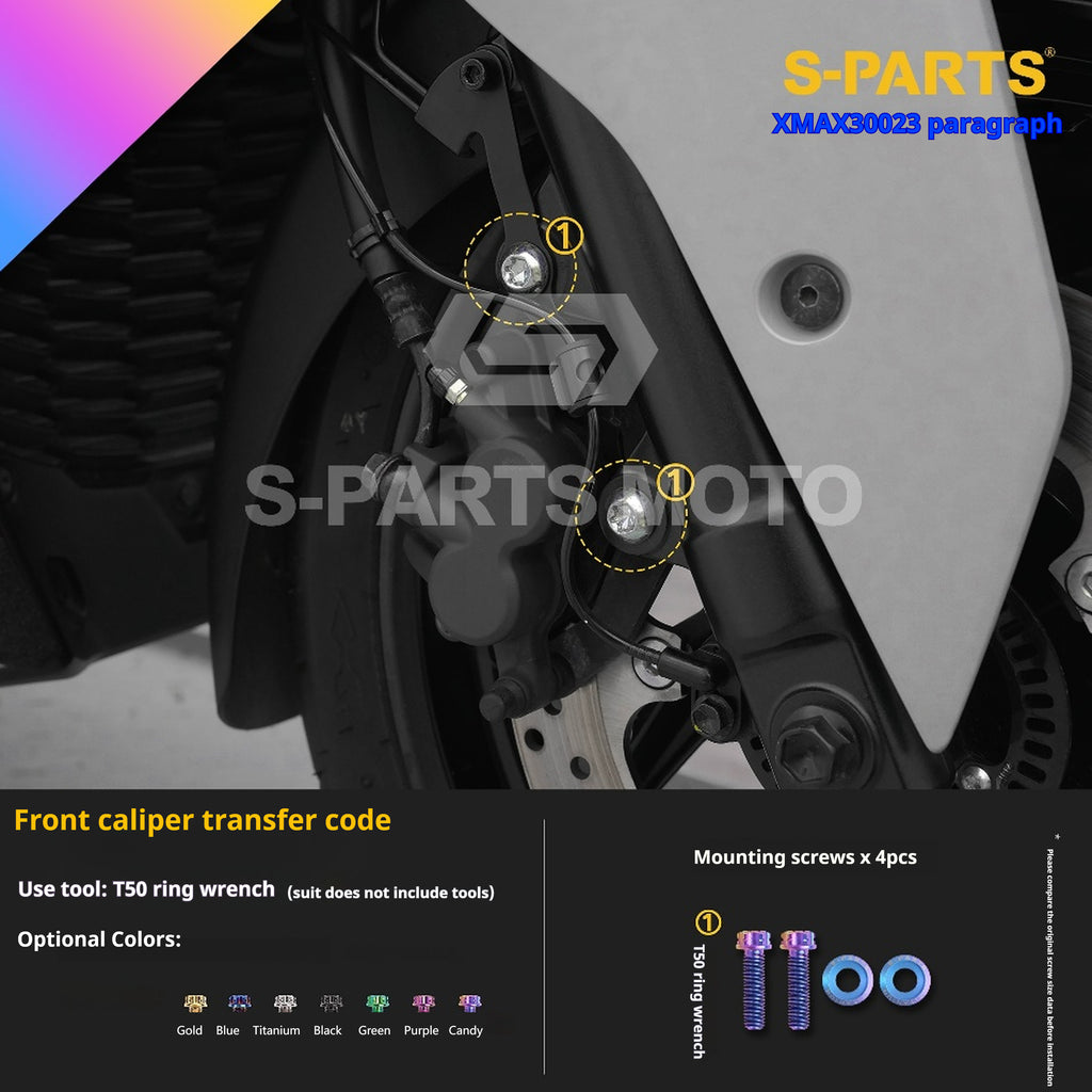 SPARTS Titanium Bolt Set for 2023 XMAX300 – Yamaha Motorcycle Custom Upgrade– Custom Candy Color - 1/2