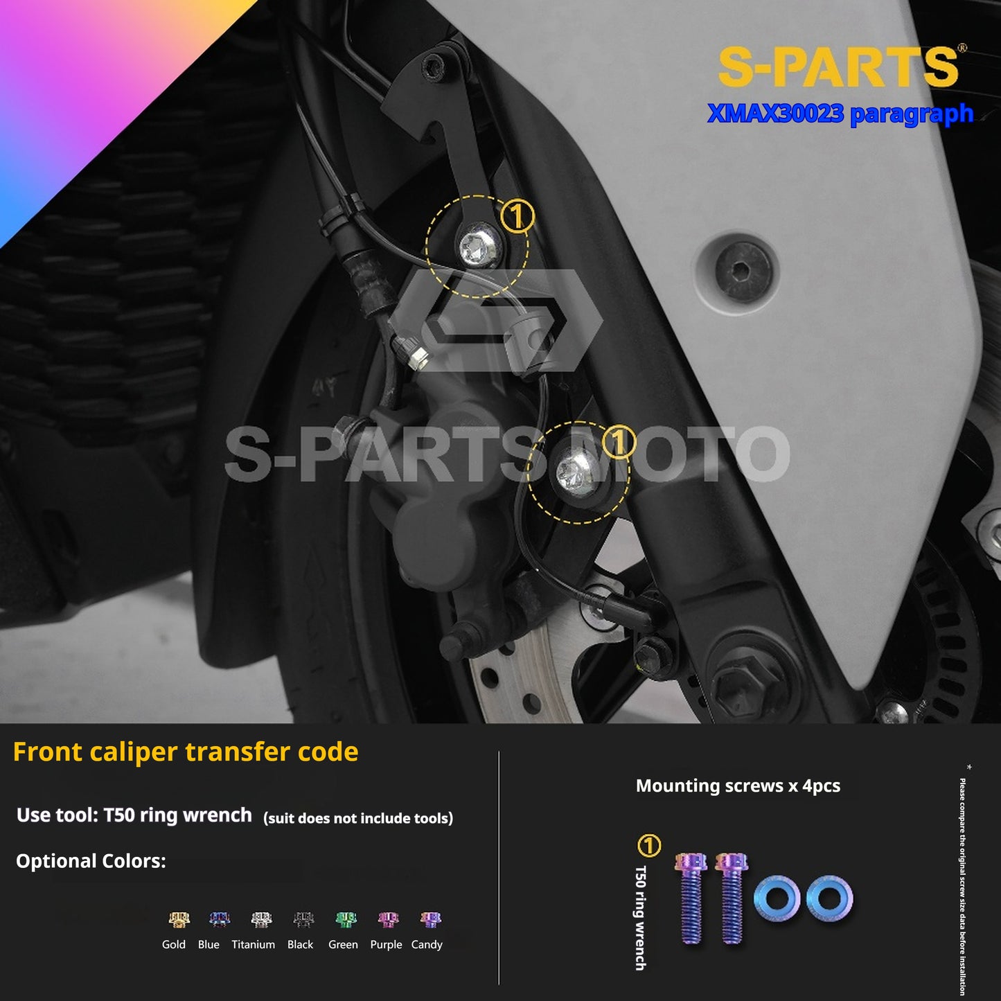 SPARTS 2023 XMAX300 Yamaha Motorcycle Modified Titanium Alloy Bolts Candy color
