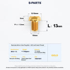 S-PARTS TC4 Titanium Mirror Plug Bolt M8 M10 RH/LH for Motorcycle