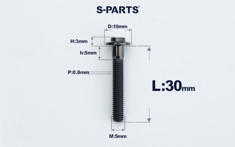 SPARTS A3 Countersunk Head M5 D10 Titanium Bolt TC4 Motorcycle & E-Bike Custom Fastener