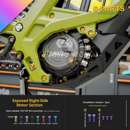 S-PARTS TC4 Titanium Full Bolt Kit for Sur-Ron Light Bee X (2025 Model)