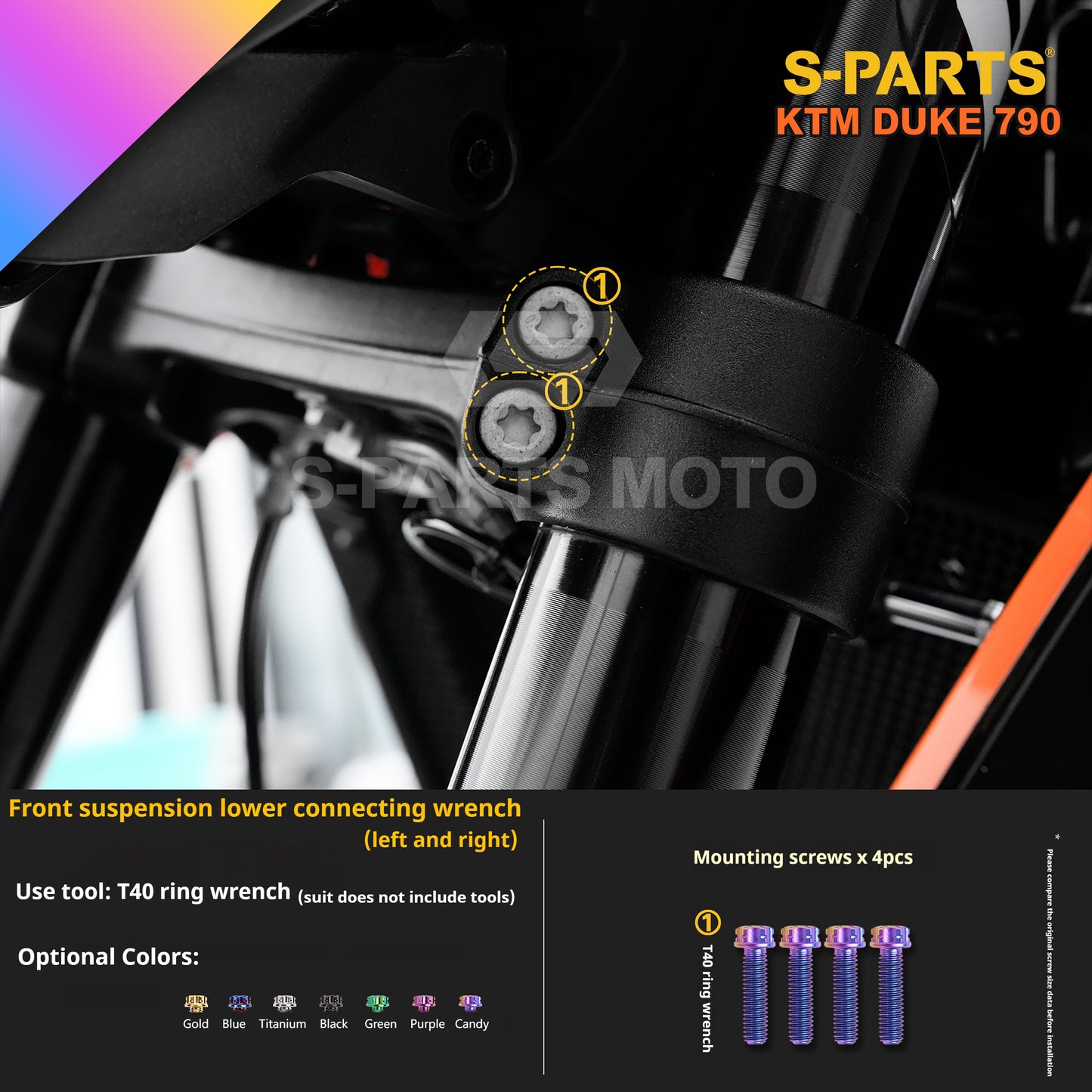 SPARTS TC4 Titanium Bolt Kit Compatible with KTM DUKE 790 – Full Motorcycle Fastener Upgrade