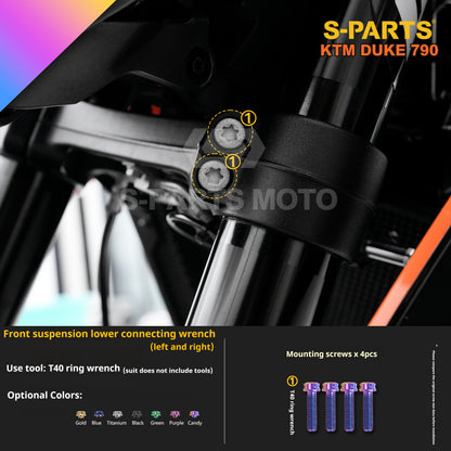 SPARTS TC4 Titanium Bolt Kit Compatible with KTM DUKE 790 – Full Motorcycle Fastener Upgrade