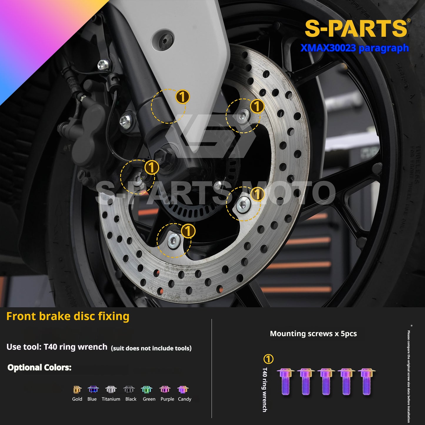 SPARTS 2023 XMAX300 Yamaha Motorcycle Modified Titanium Alloy Bolts Candy color