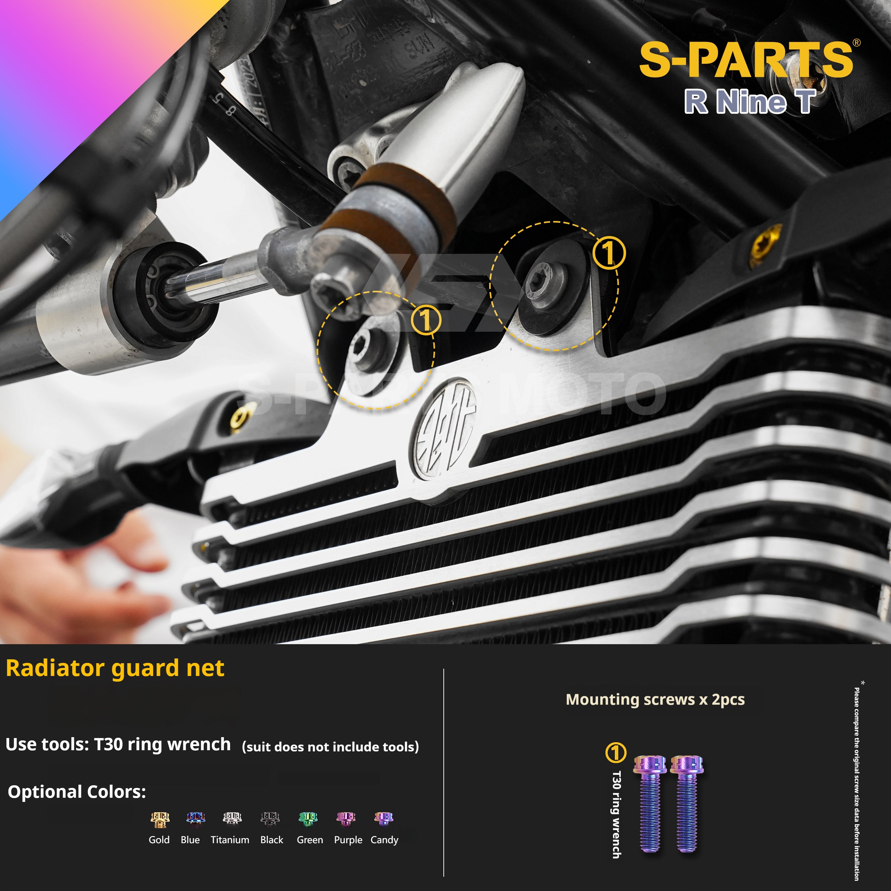 SPARTS BMW RnineT Titanium Alloy Motorcycle Bolt Upgrade Kit