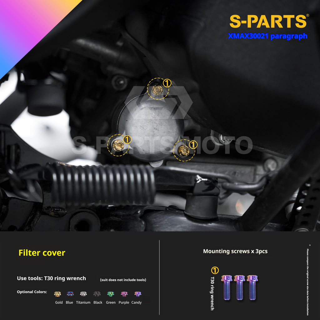 SPARTS Titanium Screw Set for Yamaha XMAX 300 2021 – Custom Candy Color & CNC Titanium Upgrade Kit