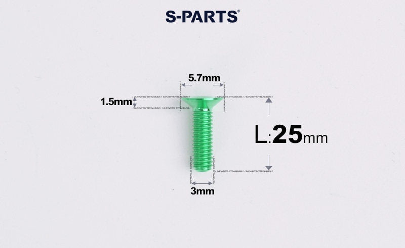 SPARTS Series M3 L6-30 Countersunk Titanium Bolt