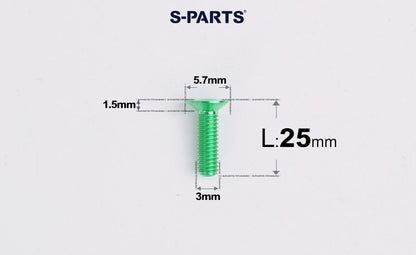 SPARTS Series M3 L6-30 Countersunk Titanium Bolt