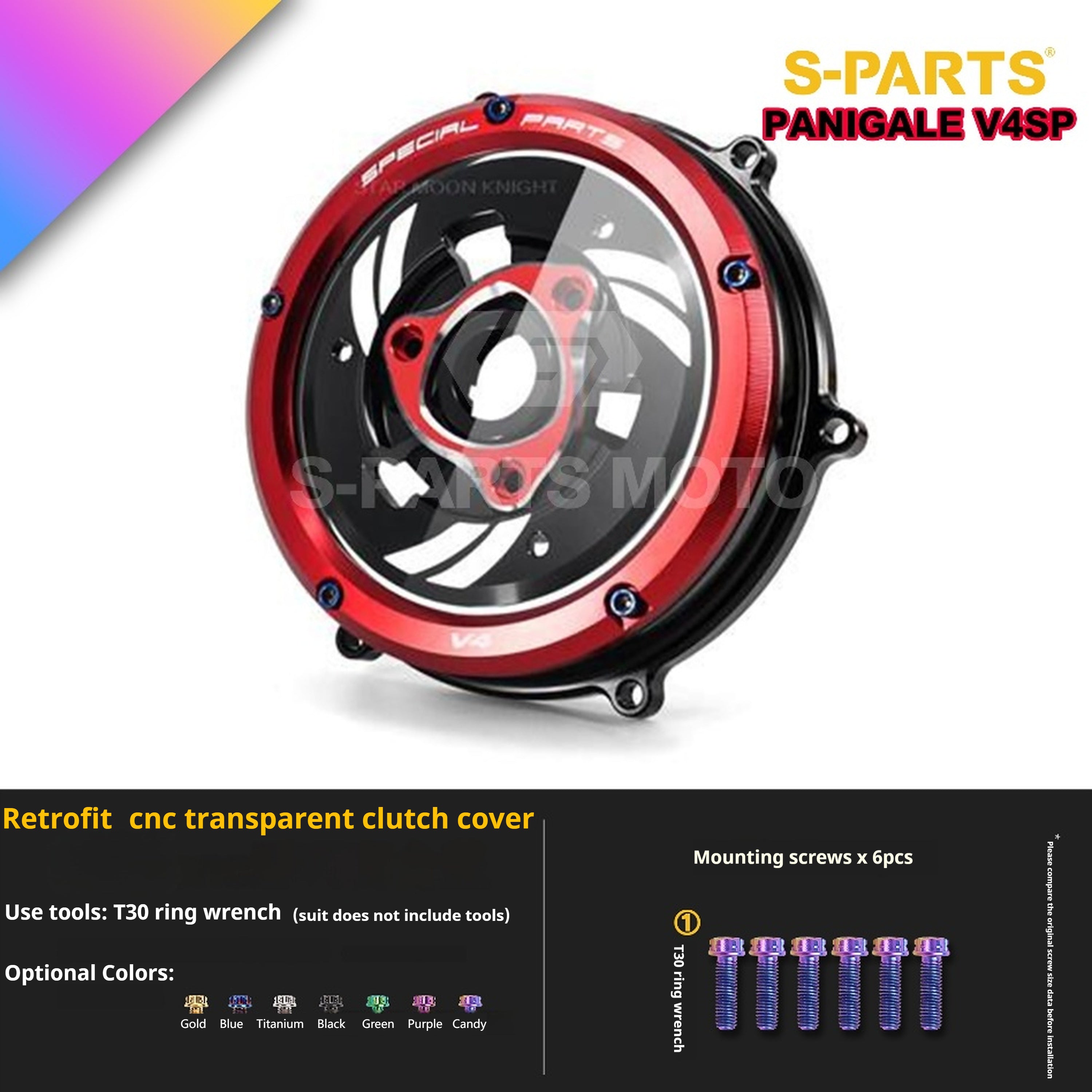 SPARTS Ducati Panigale V4SP Motorcycle TC4 Titanium Alloy Bolt Kit – Candy Color Edition