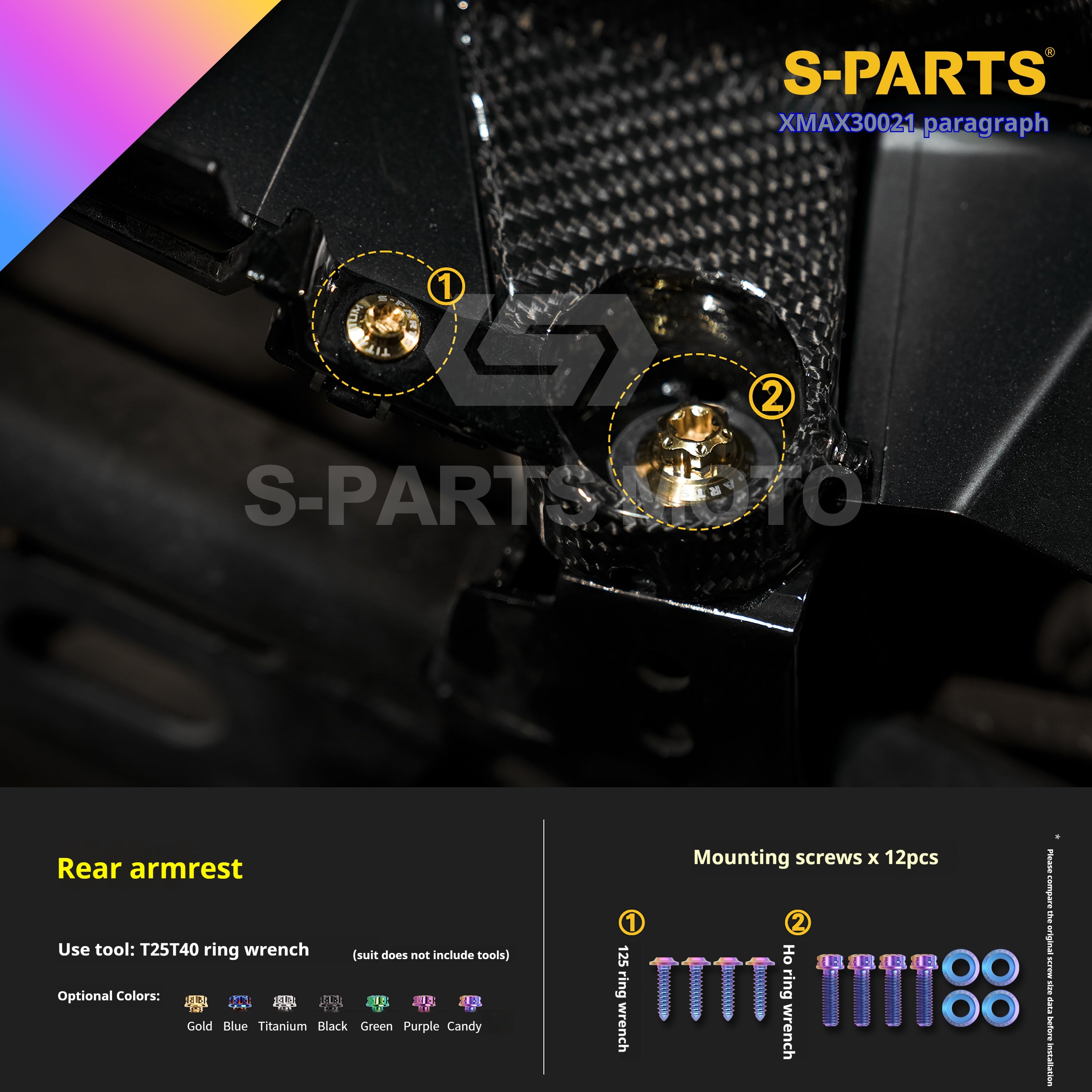 SPARTS Titanium Screw Set for Yamaha XMAX 300 2021 – Custom Candy Color & CNC Titanium Upgrade Kit