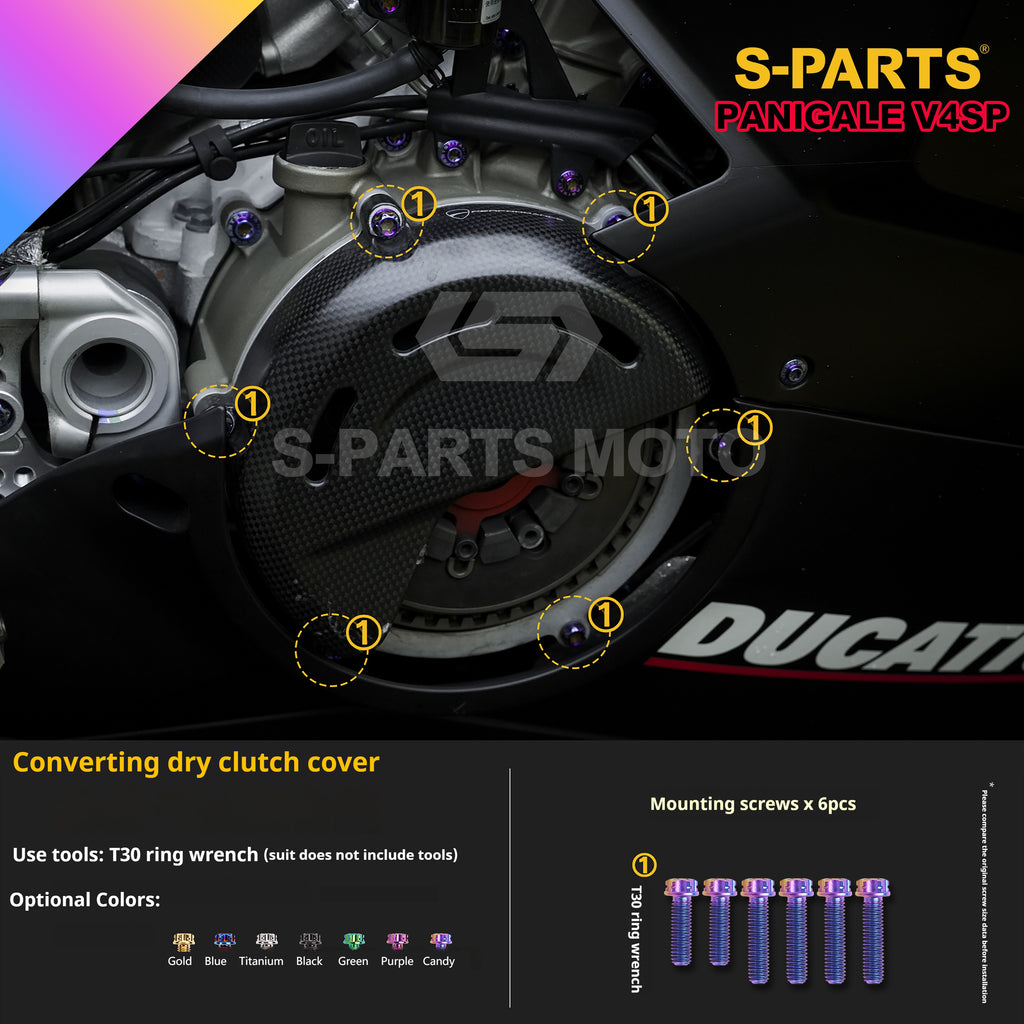 SPARTS TC4 Titanium Bolt Kit for Ducati Panigale V4SP Motorcycle
