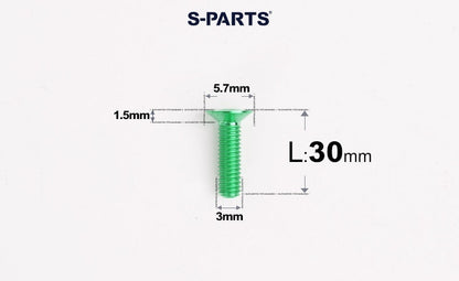 SPARTS Series M3 L6-30 Countersunk Titanium Bolt