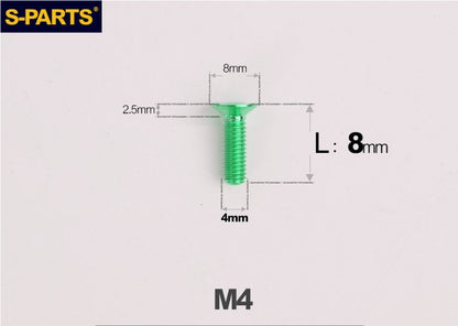 SPARTS M4x10-50mm Countersunk Titanium Alloy Bolt – Flat Head Fastening Screw for Motorcycle & Bicycle