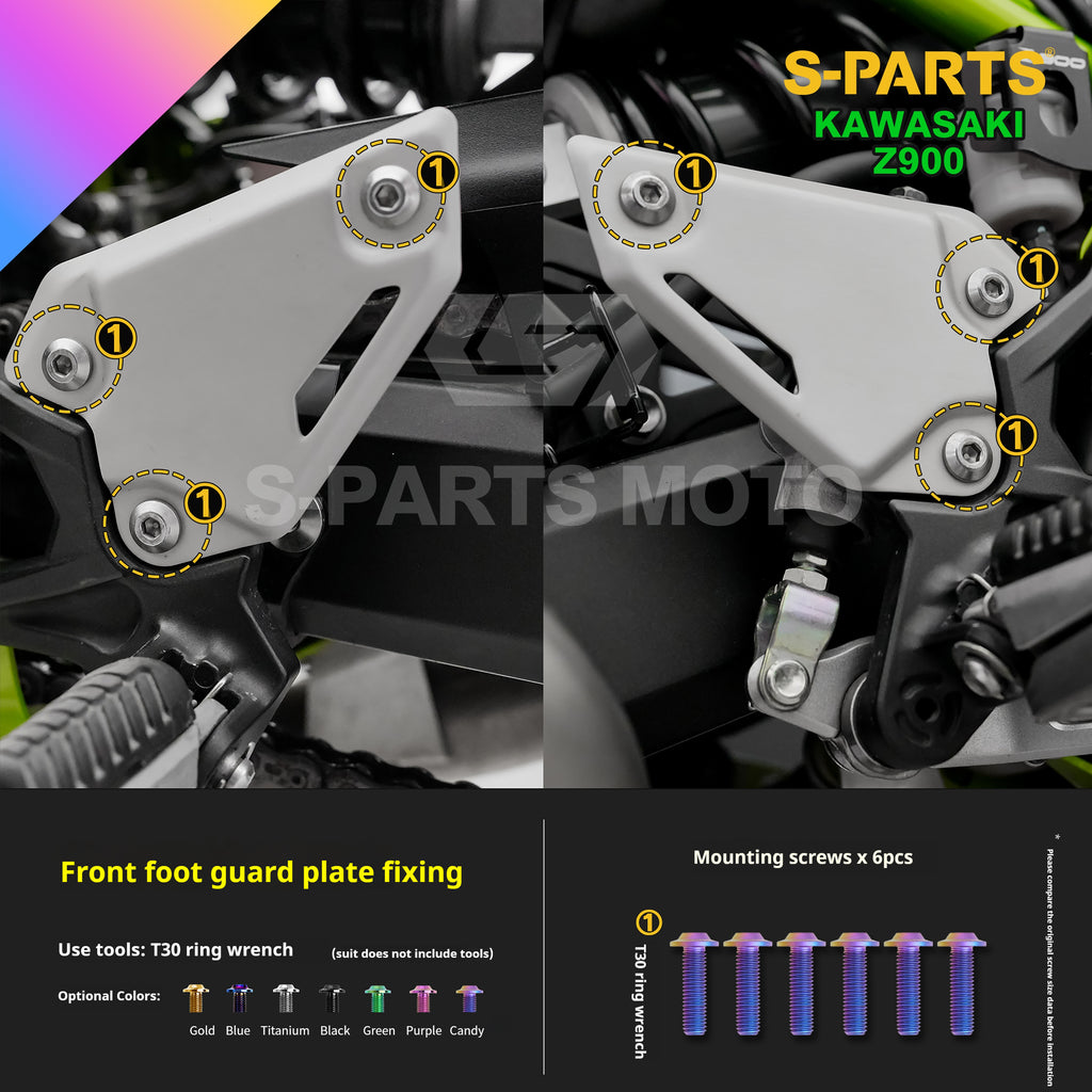 SPARTS Titanium Bolt Kit for Kawasaki Z900 2021 – ustom Candy Color & CNC Titanium Upgrade Kit - 1/2