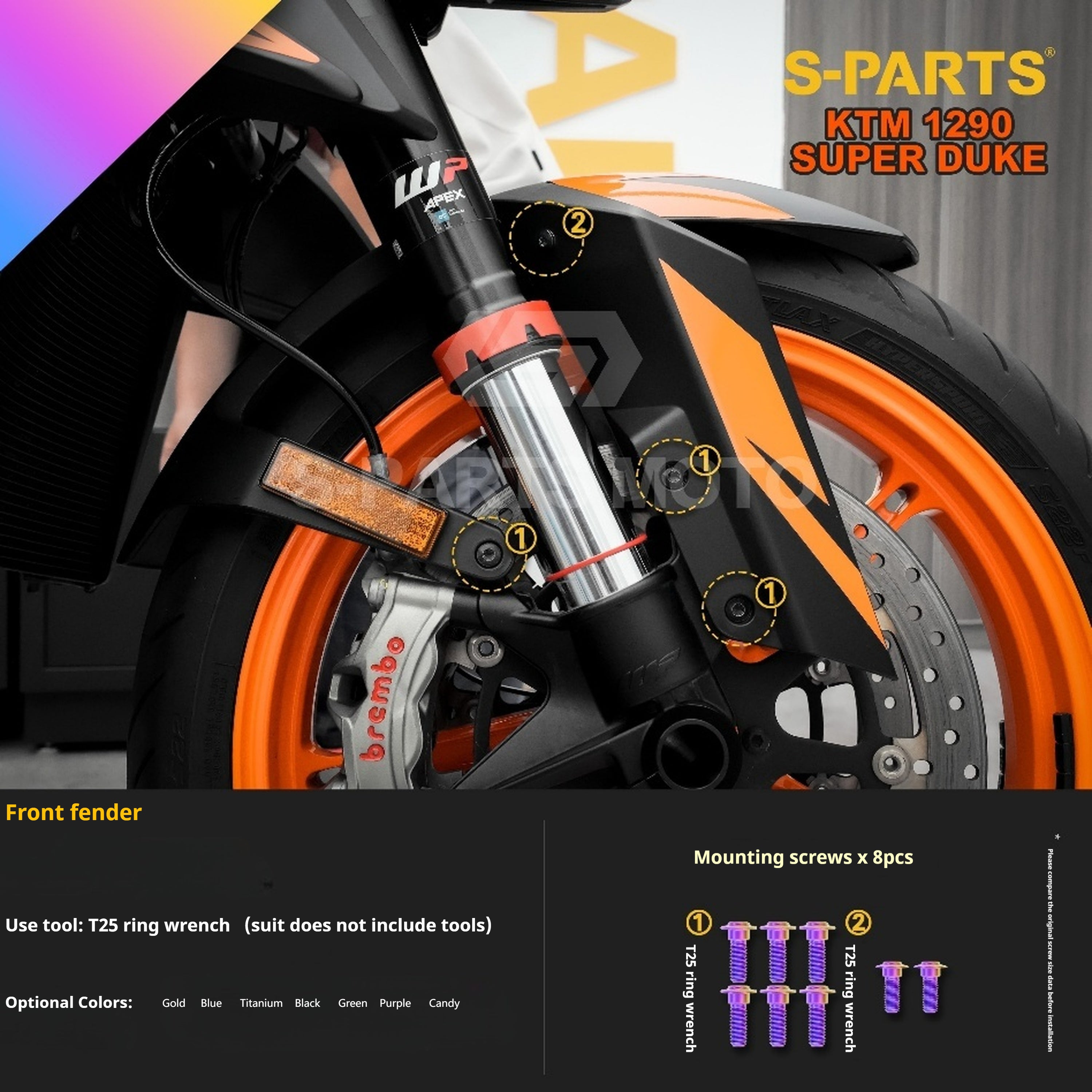 SPARTS KTM Super Duke 1290 · Full TC4 Titanium Bolt Kit｜Motorcycle Upgrade Set