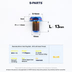 S-PARTS TC4 Titanium Mirror Plug Bolt M8 M10 RH/LH for Motorcycle