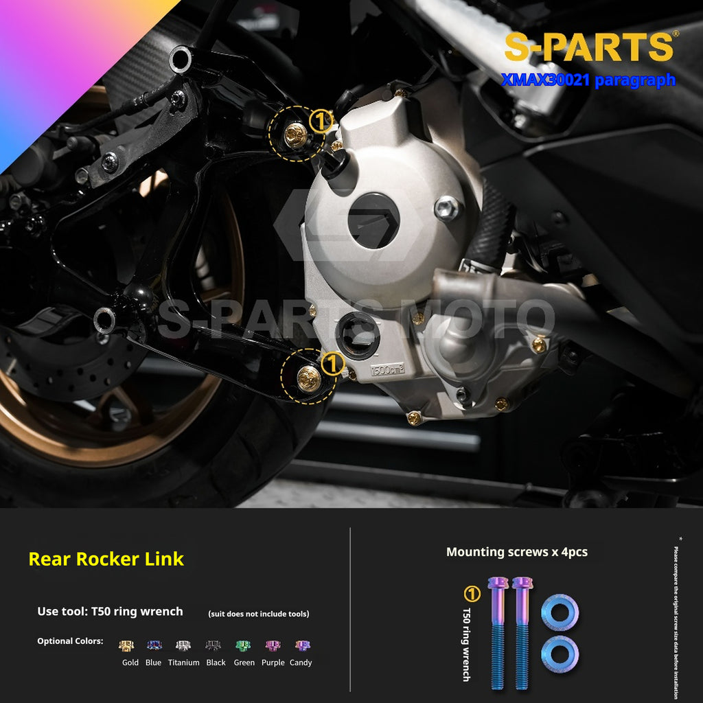 SPARTS Titanium Screw Set for Yamaha XMAX 300 2021 – Custom Candy Color & CNC Titanium Upgrade Kit