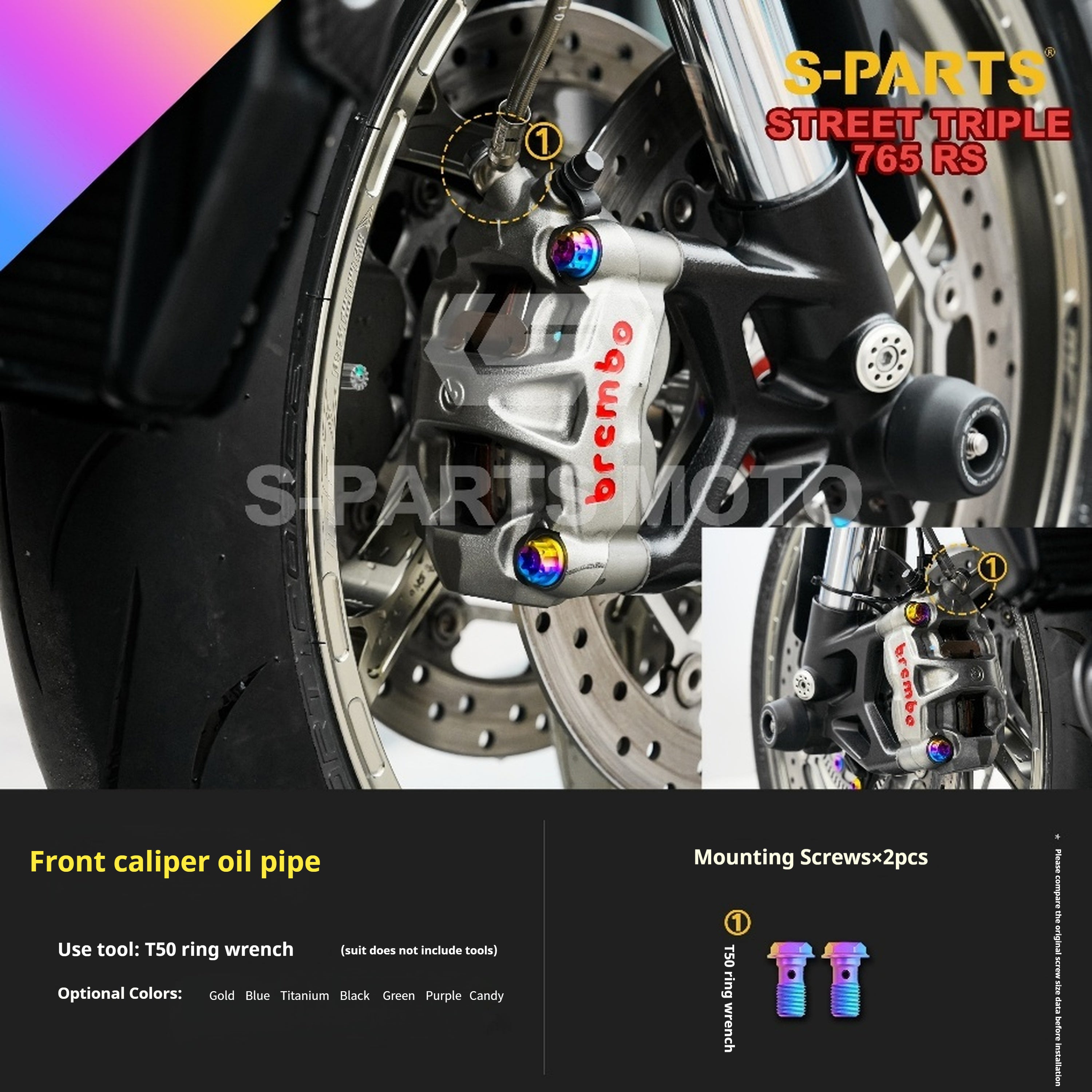 SPARTS Titanium Screw Set for Triumph Street Triple RS – Custom Candy Color & CNC Titanium Upgrade Kit