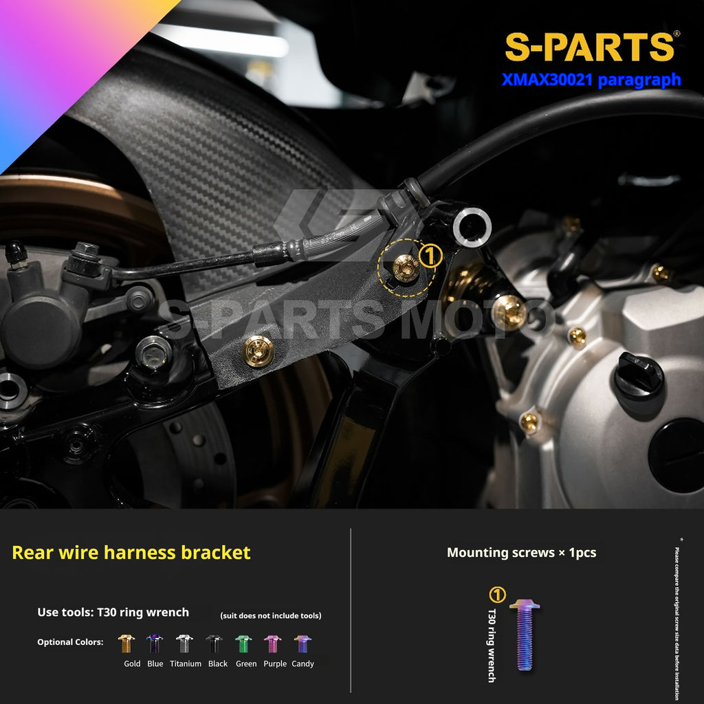 SPARTS Titanium Screw Set for Yamaha XMAX 300 2021 – Custom Candy Color & CNC Titanium Upgrade Kit