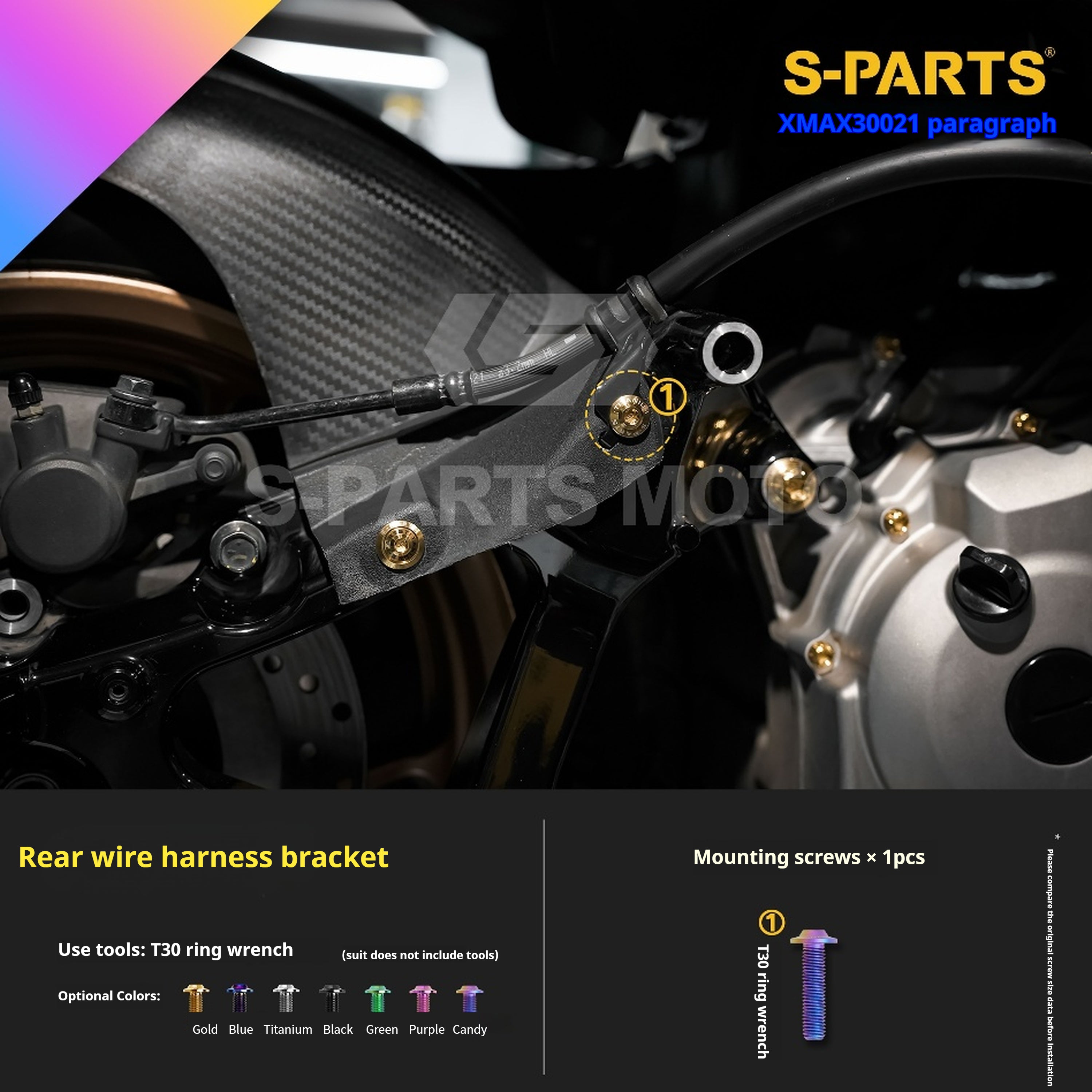 SPARTS Titanium Screw Set for Yamaha XMAX 300 2021 – Custom Candy Color & CNC Titanium Upgrade Kit